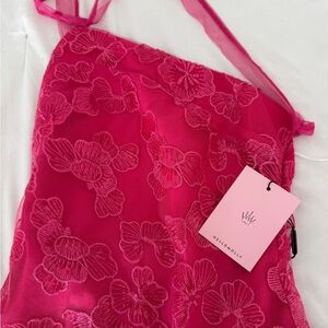 Hello Molly Fuchsia Floral Lace Chemise